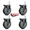 Service Caster 6 Inch Thermoplastic  Rubber Wheel Swivel 58 Inch Threaded Stem Caster Set with Brake SCC SCC-TS20S614-TPRB-PLB-58212-4 - alternate 4